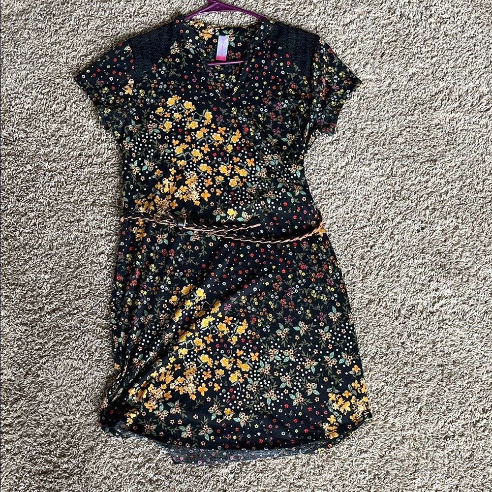 No Boundaries Black Floral Dress